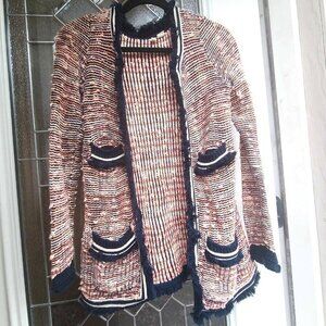 Anthropologie Moth Knit Boho Artsy‎ Bohemian 70s Fringe Cardigan SMALL